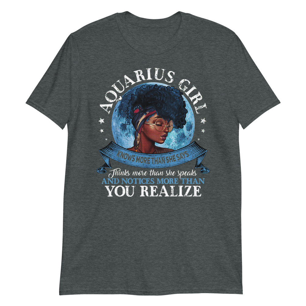 Aquarius Girls Black Queen Best January Birthday Unisex T-Shirt