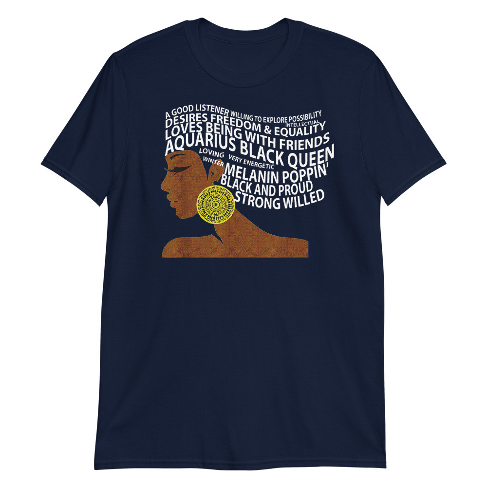 Aquarius Black queen Zodiac Birthday Unisex T-Shirt