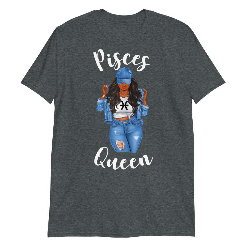 Womens Streetwise Pisces Queen Black Womens Zodiac Birthday Unisex T-Shirt