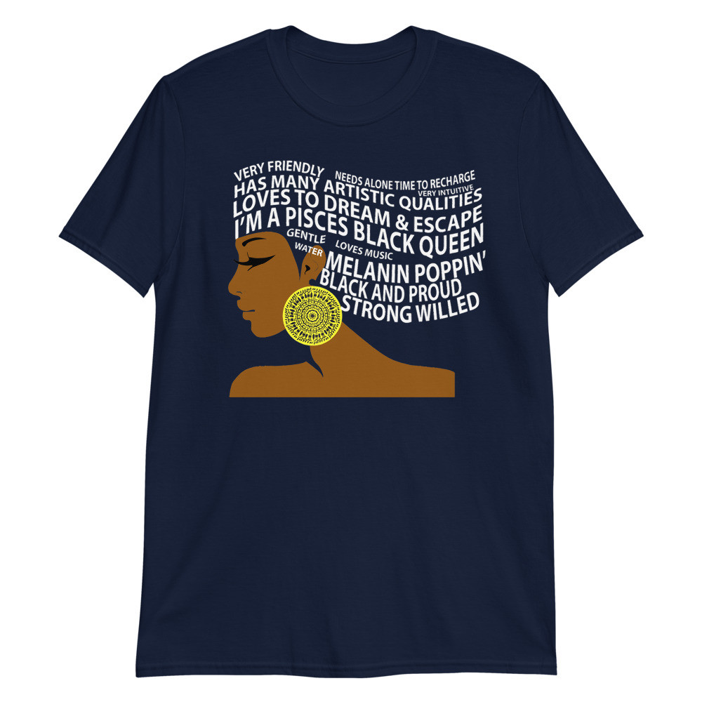 Pisces Black Queen Zodiac Birthday Unisex T-Shirt