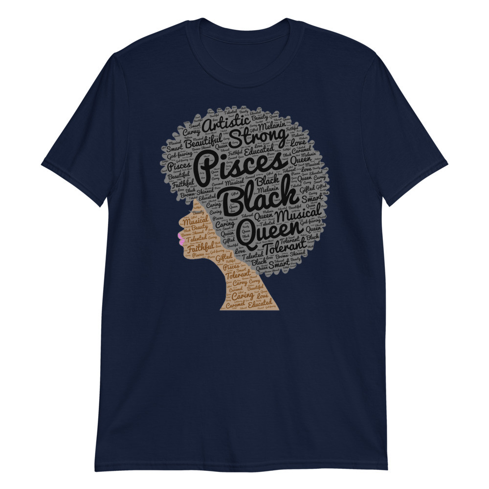 Pisces Black Queen Natural Hair Unisex T-Shirt
