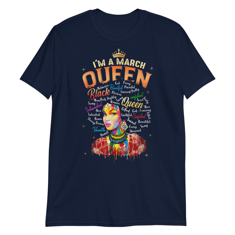 Pisces African Pride Black Queen March Birthday Unisex T-Shirt