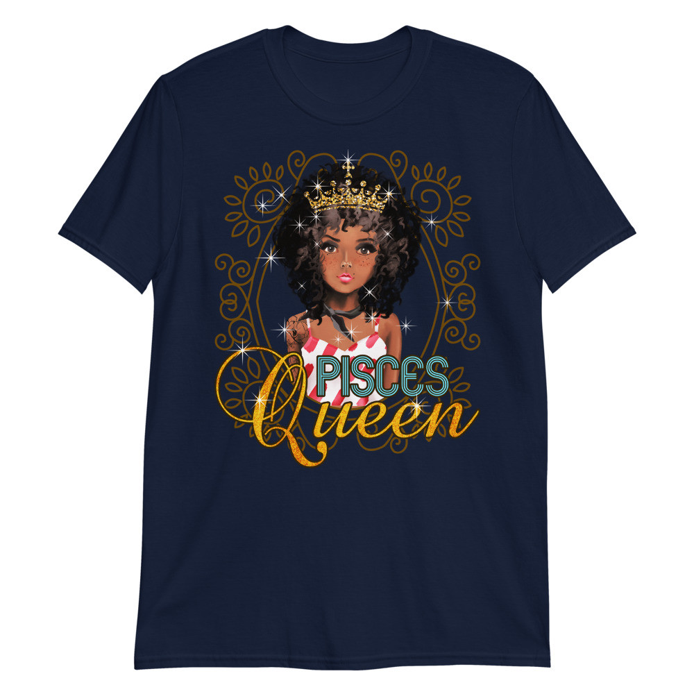 Black Queen Birthday Gift Horoscope Zodiac PISCES Unisex T-Shirt