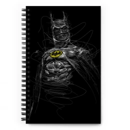Batman Drawing By Mustafa Elshahat Spiral notebook