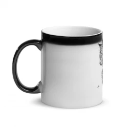 Devil Cat Drawing By Mustafa Elshahat Glossy Magic Mug