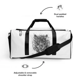 Tiger Face Drawing By Mustafa Elshahat Duffle bag