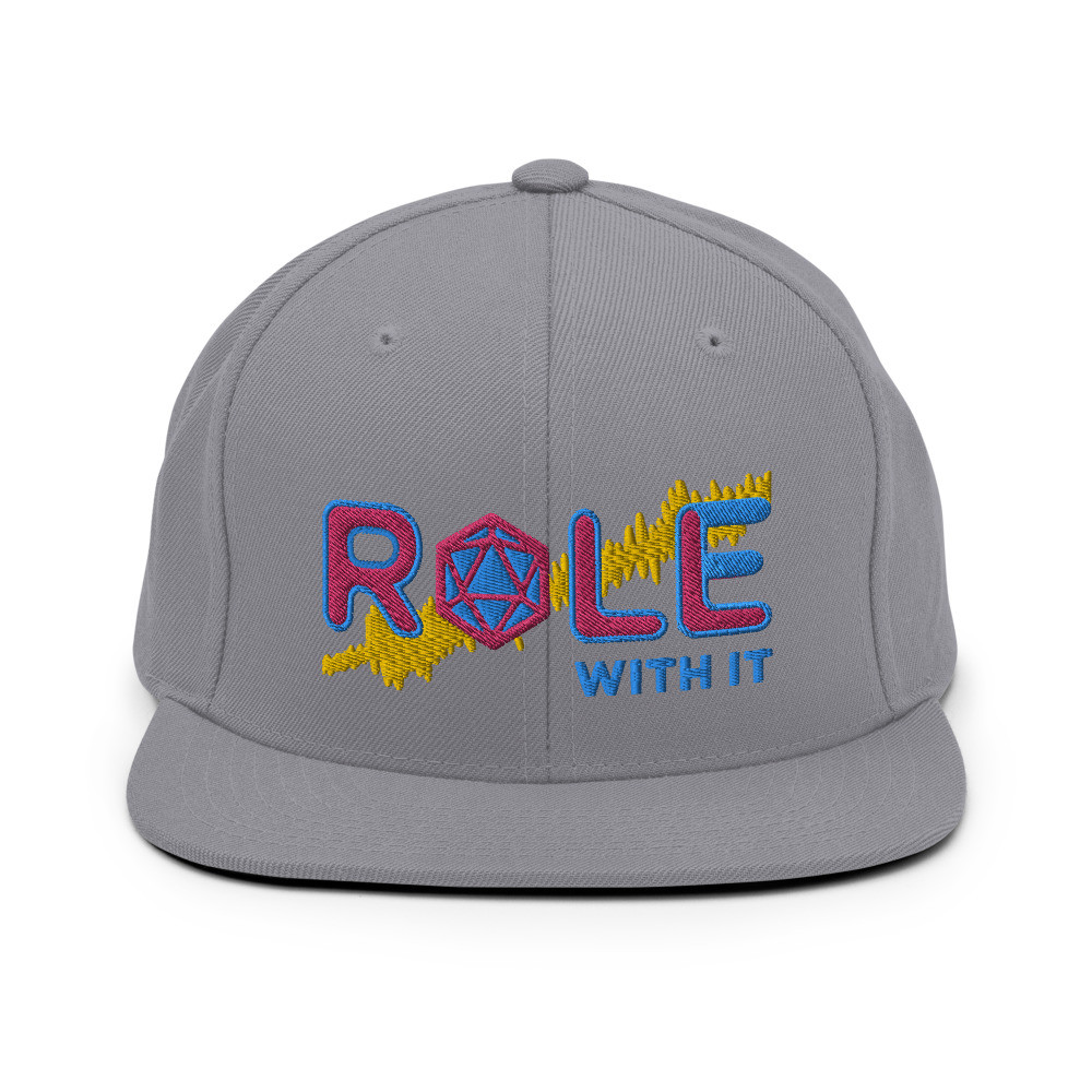 ROLL/ROLE WITH IT Bard - Flamingo/Aqua-Teal/Gold on Classic Snapback Hat