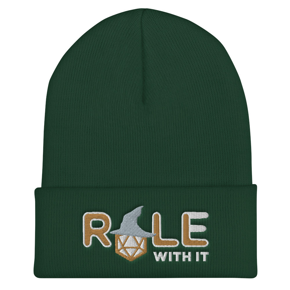 ROLL/ROLE WITH IT Wizard 1 - Old Gold/White/Gray on Cuffed Beanie