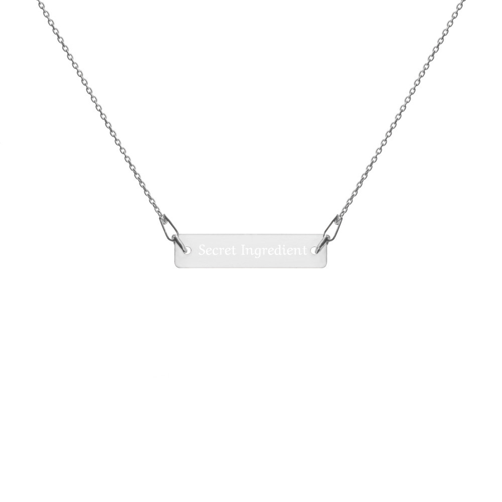 Secret Ingredient Engraved Bar Chain Necklace