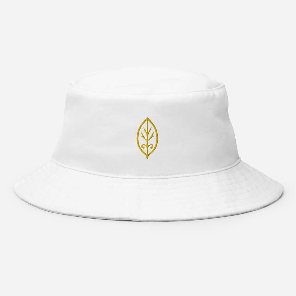 Golden Leaf Bucket Hat / White