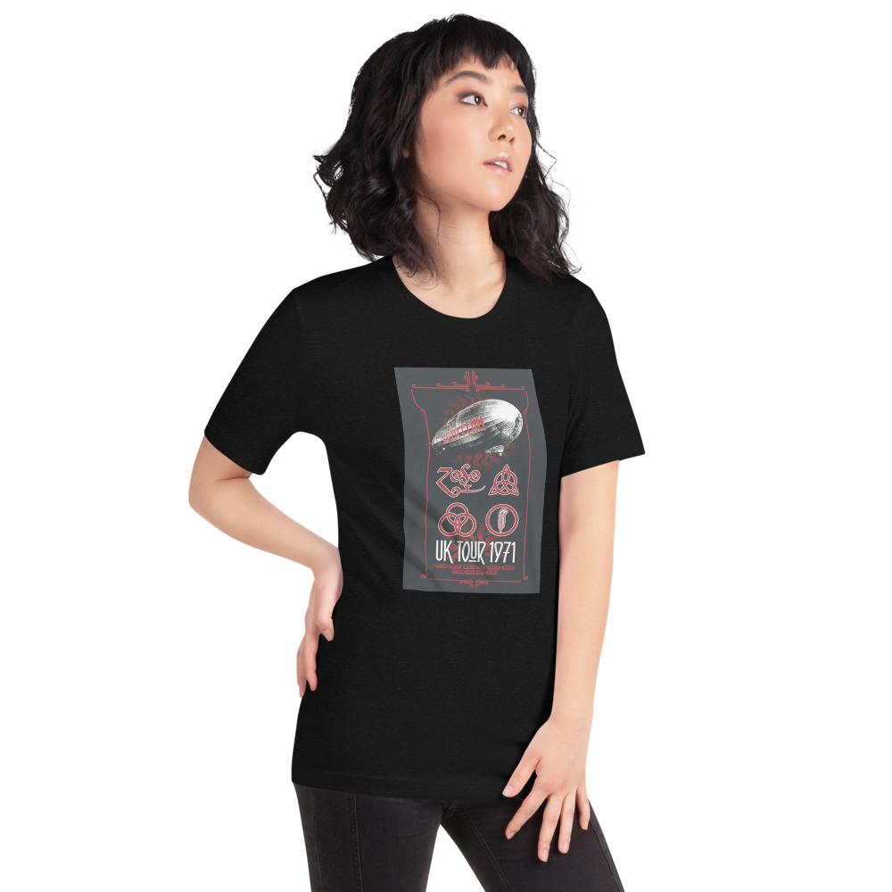 Led Zeppelin UK tour 1971 posterShort-Sleeve Unisex T-Shirt