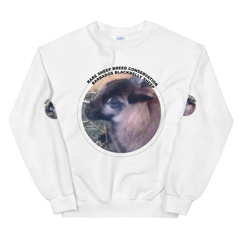 Barbados Blackbelly Sheep Rare Sheep Conservation Unisex Light Colored Sweatshirt