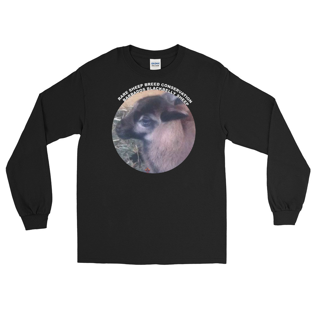 Barbados Blackbelly Sheep Rare Sheep Breed Conservation Men’s Dark Color Long Sleeve Shirt