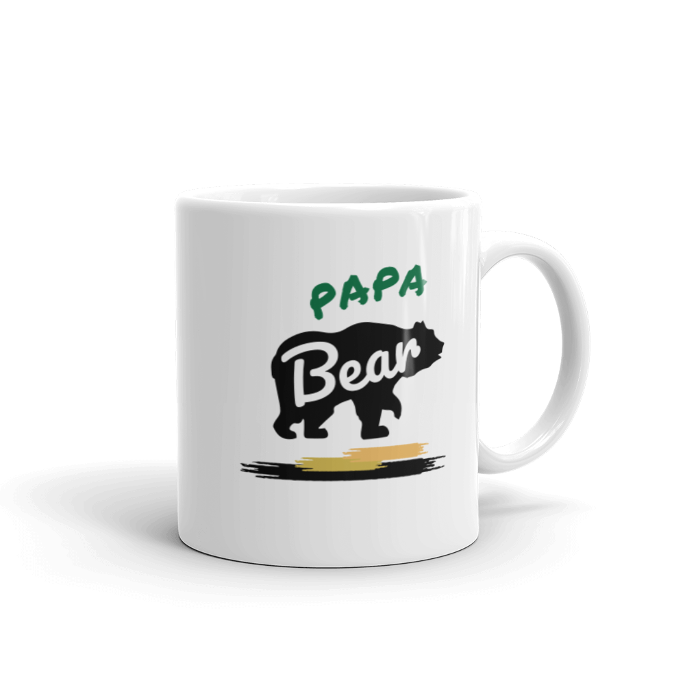 White glossy mug - Papa Bear