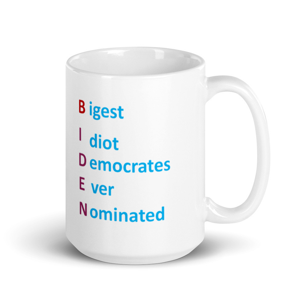 White glossy mug - BIDEN Acrostic