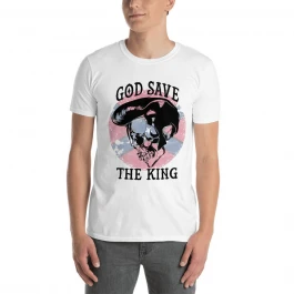 Camiseta Blanca Manga Corta Rebel God Save The King