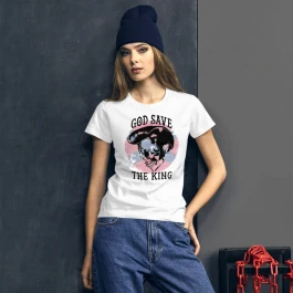 Camiseta Blanca de Manga Corta Rebel God Save The King