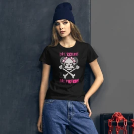 Camiseta Negra Manga Corta Die Young, Die Pretty