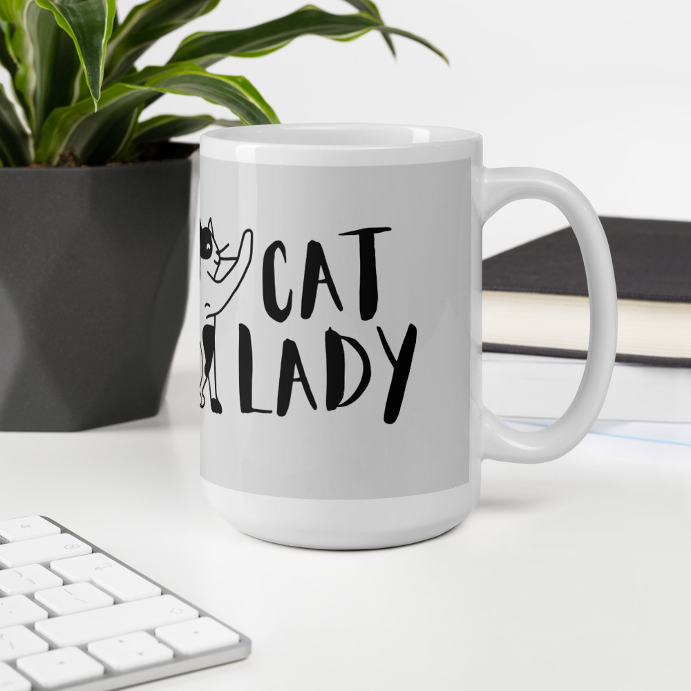 White glossy mug