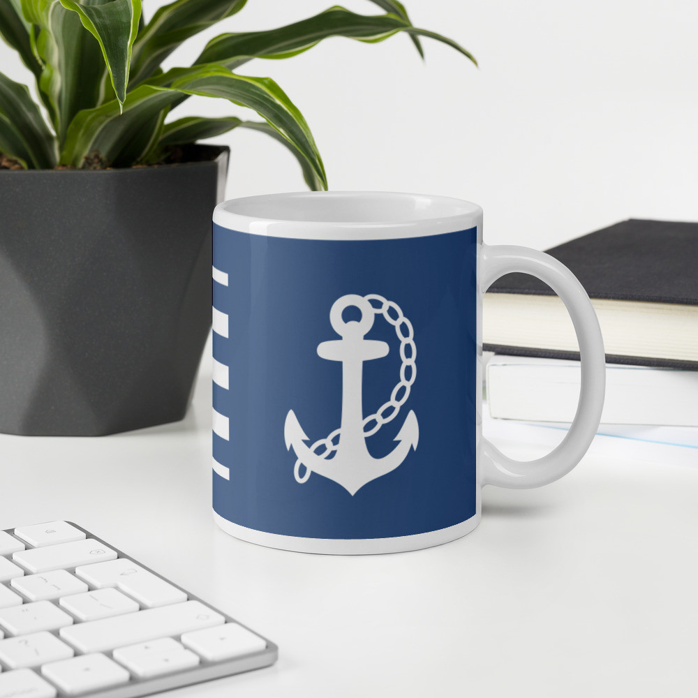 White glossy mug