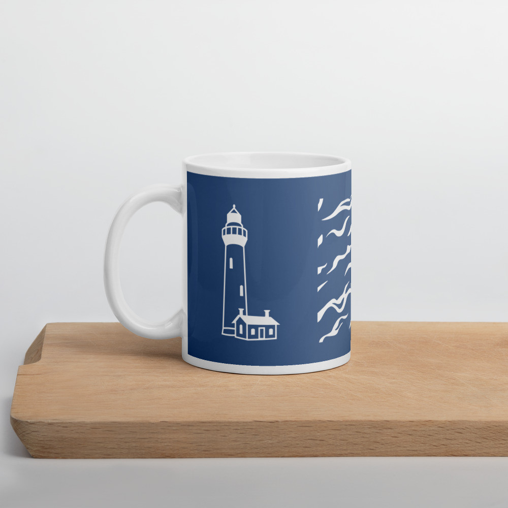 White glossy mug