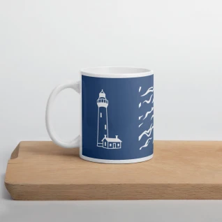 White glossy mug