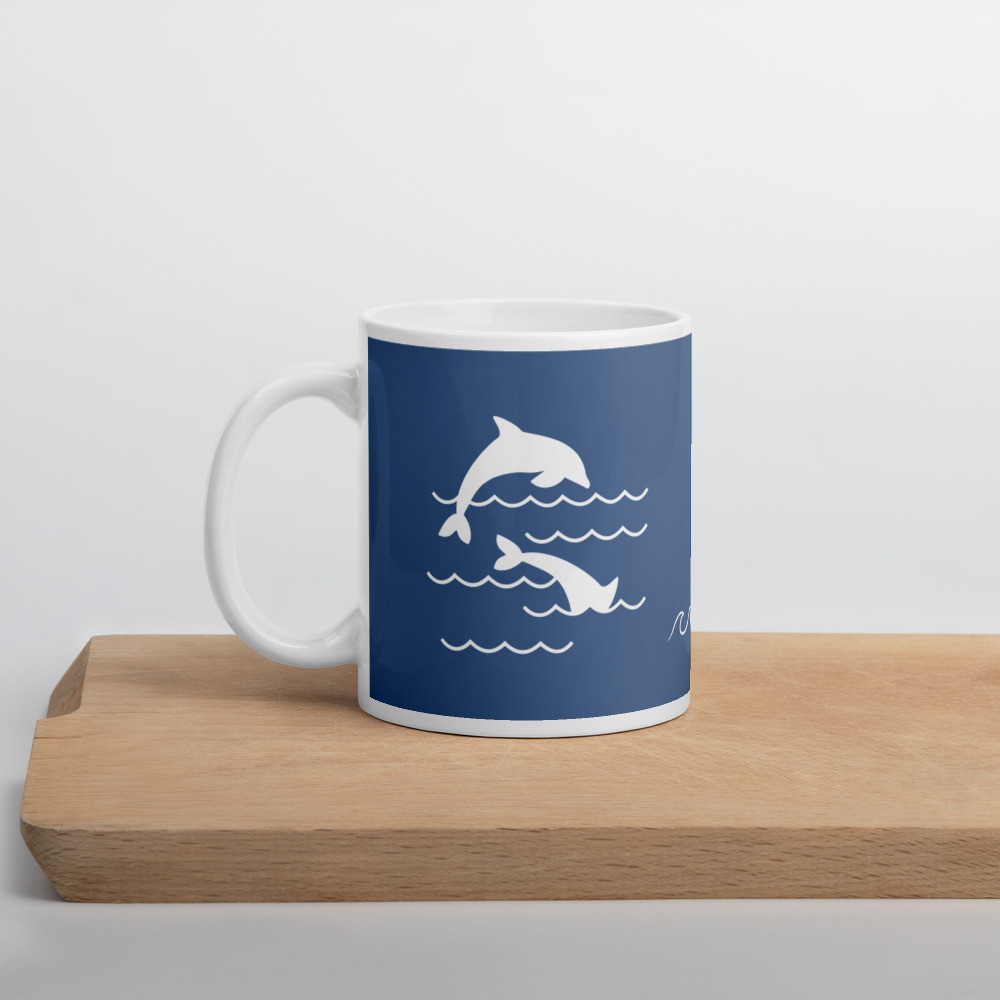 White glossy mug