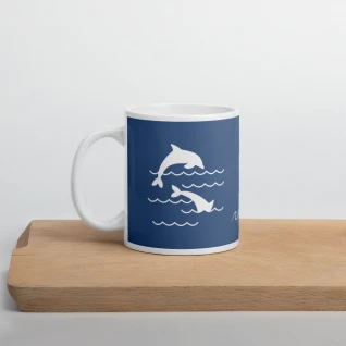 White glossy mug