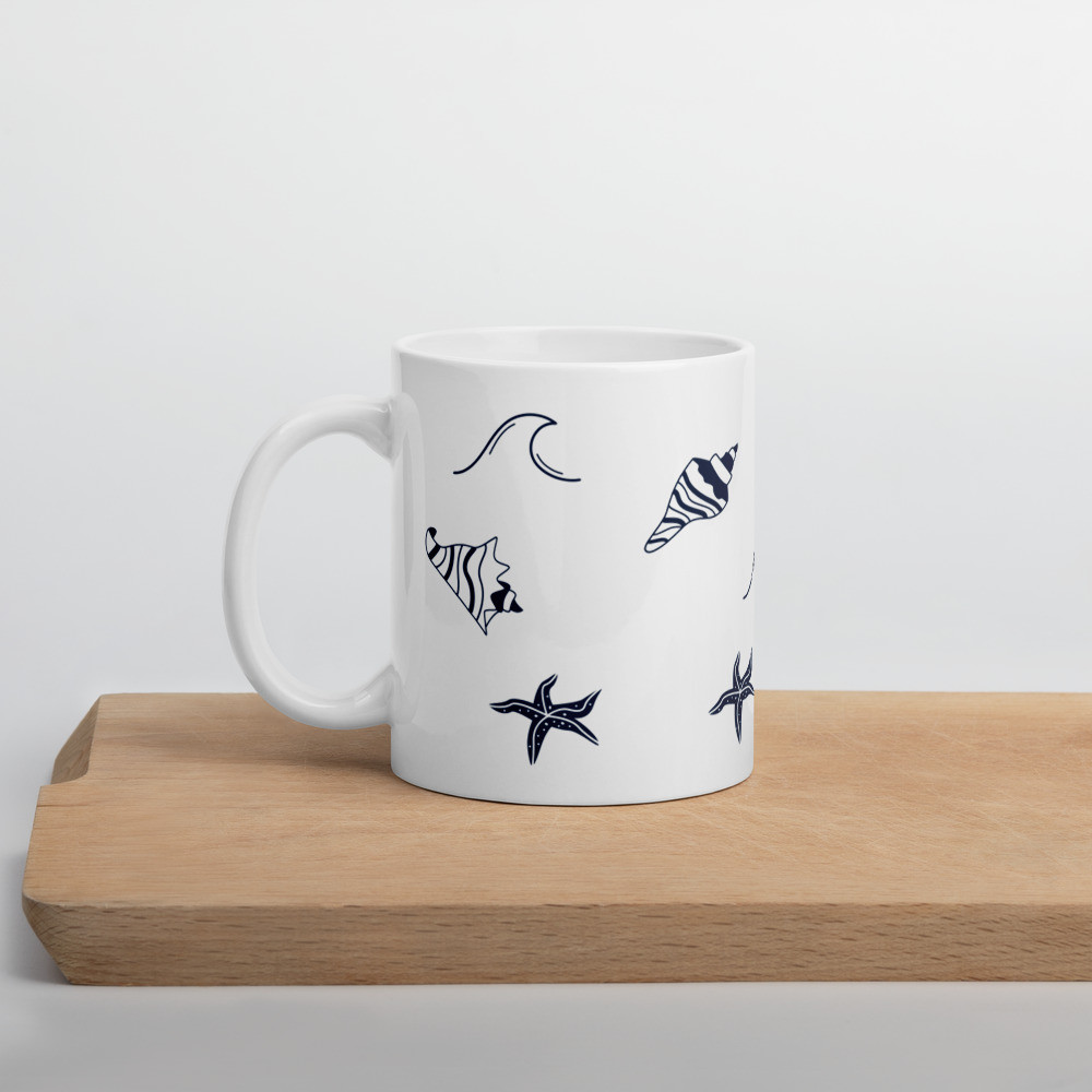 White glossy mug