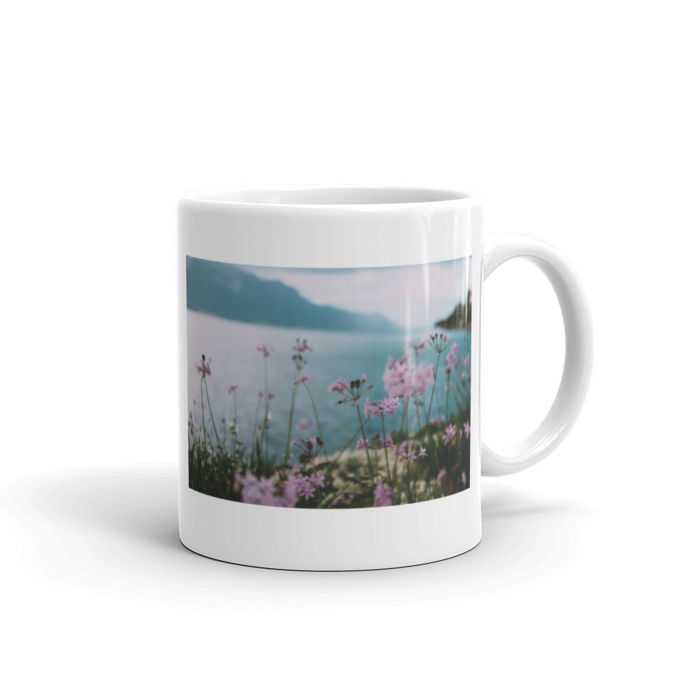 White glossy mug
