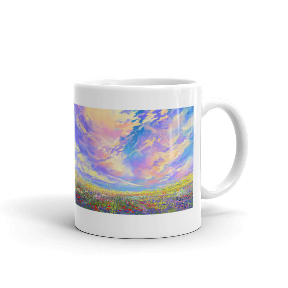 White glossy mug