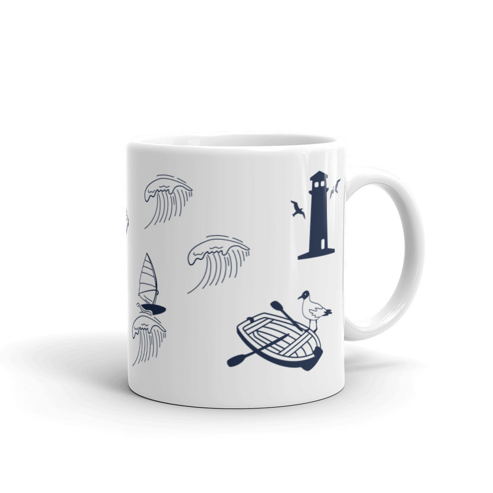 White glossy mug