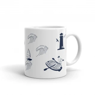 White glossy mug