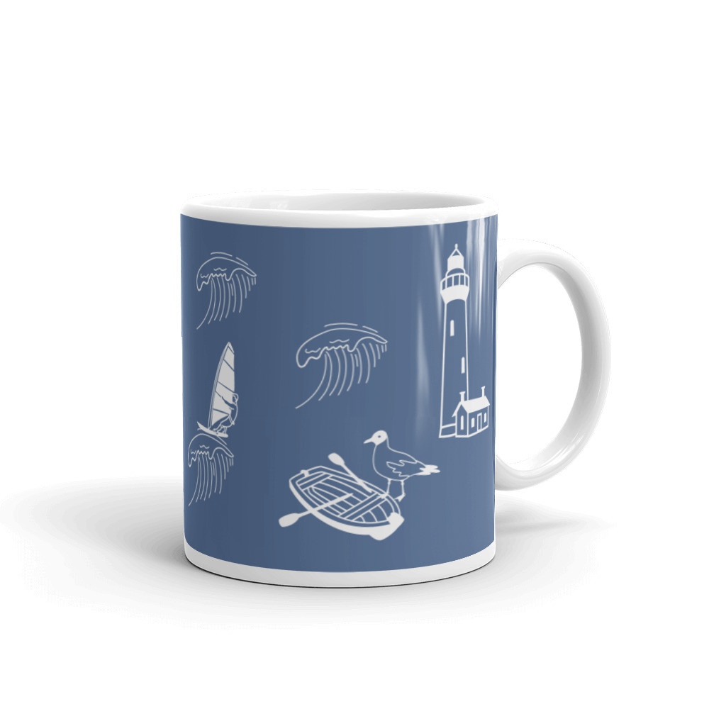 White glossy mug