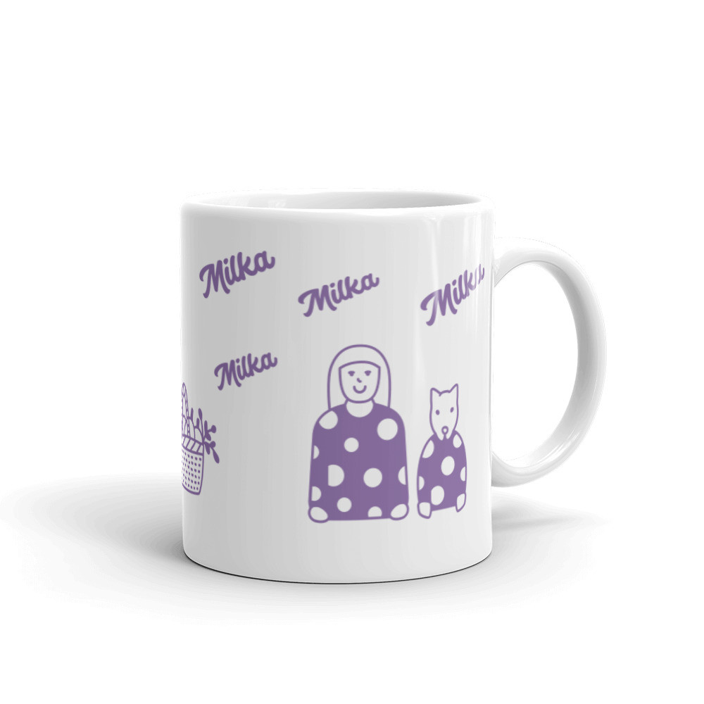 White glossy mug