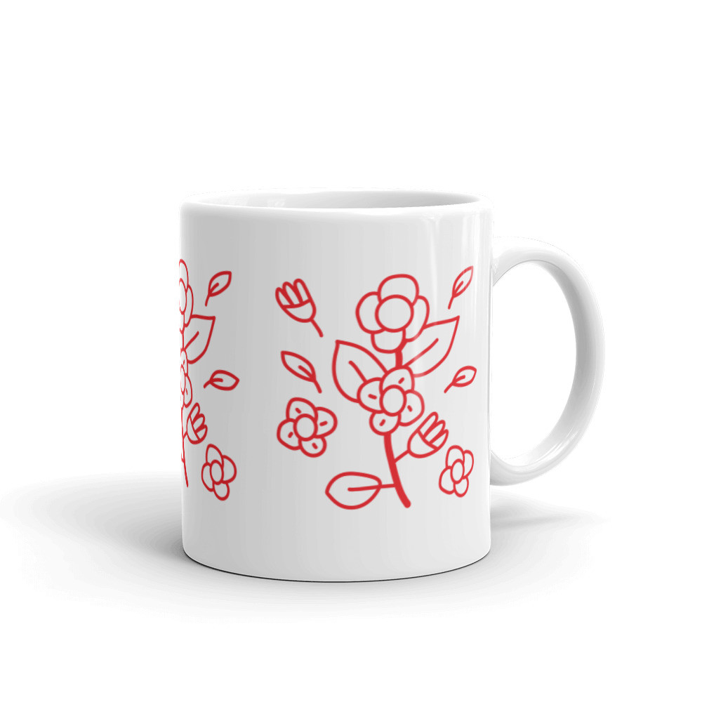 White glossy mug