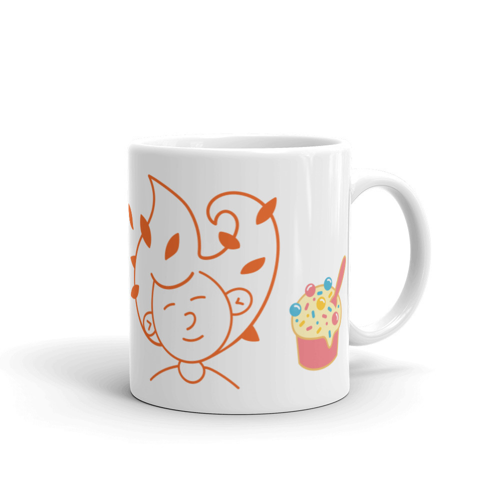 White glossy mug