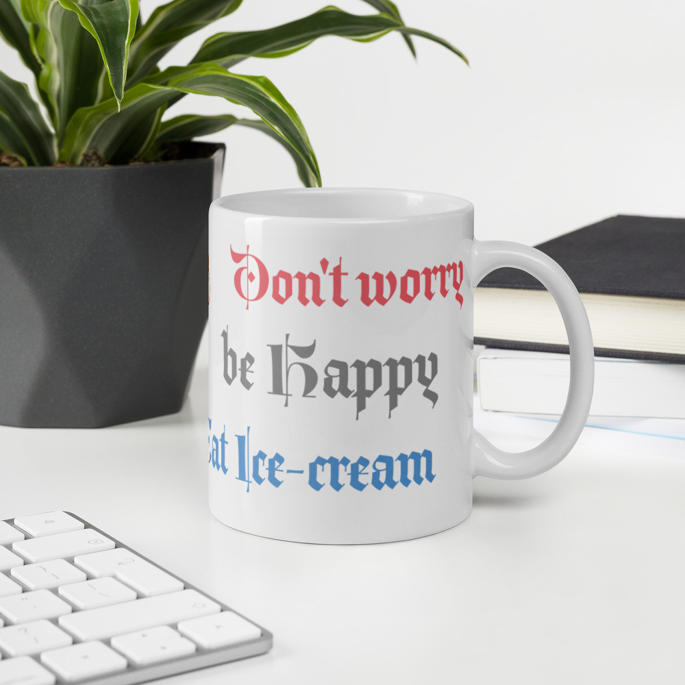 White glossy mug
