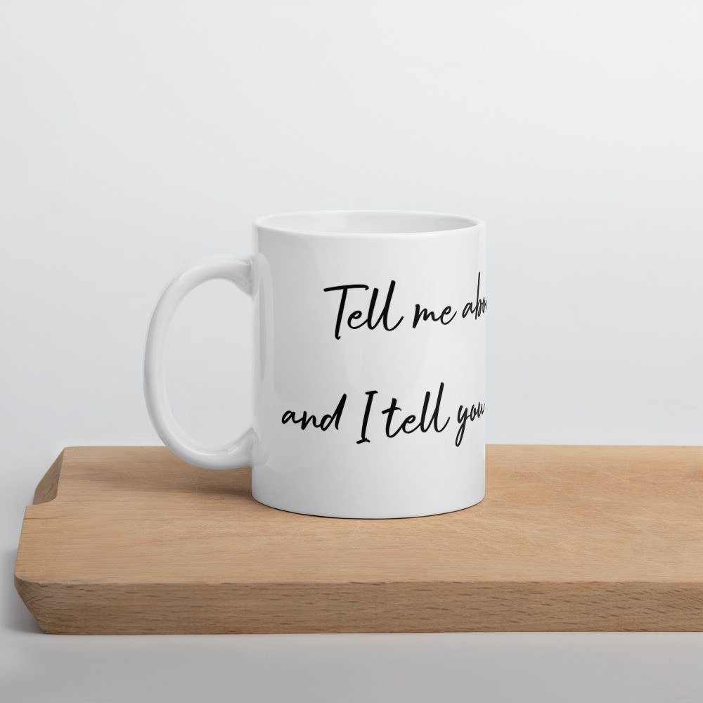 White glossy mug