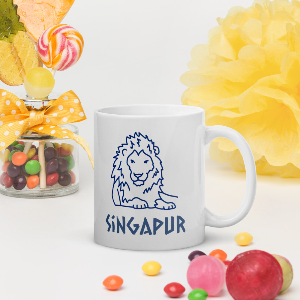 White glossy mug