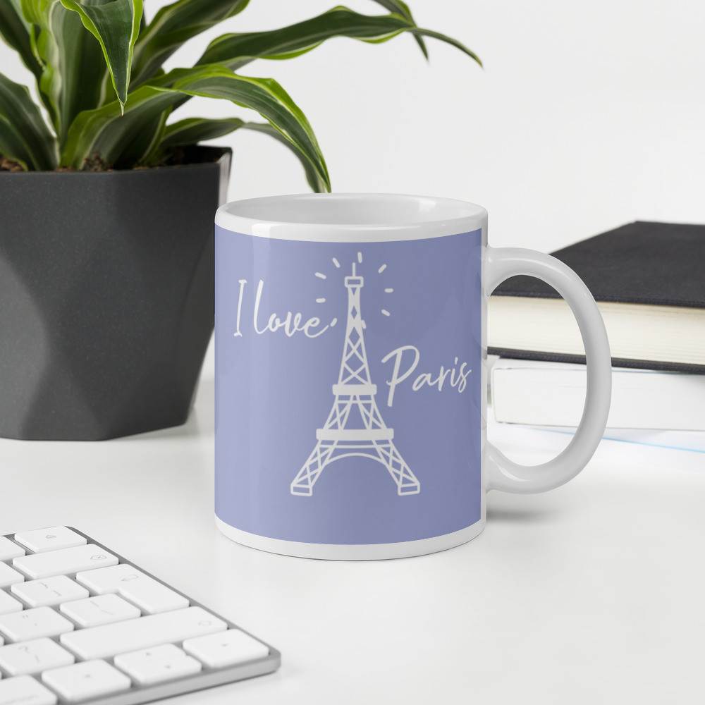 White glossy mug