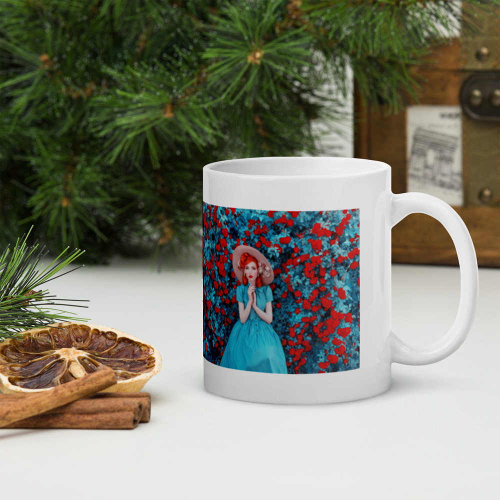 White glossy mug