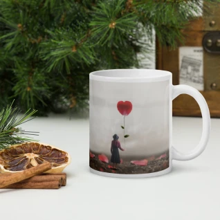 White glossy mug