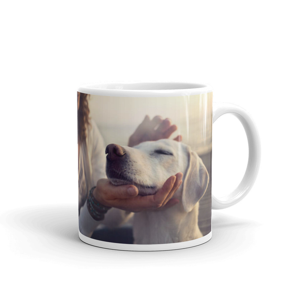 White glossy mug