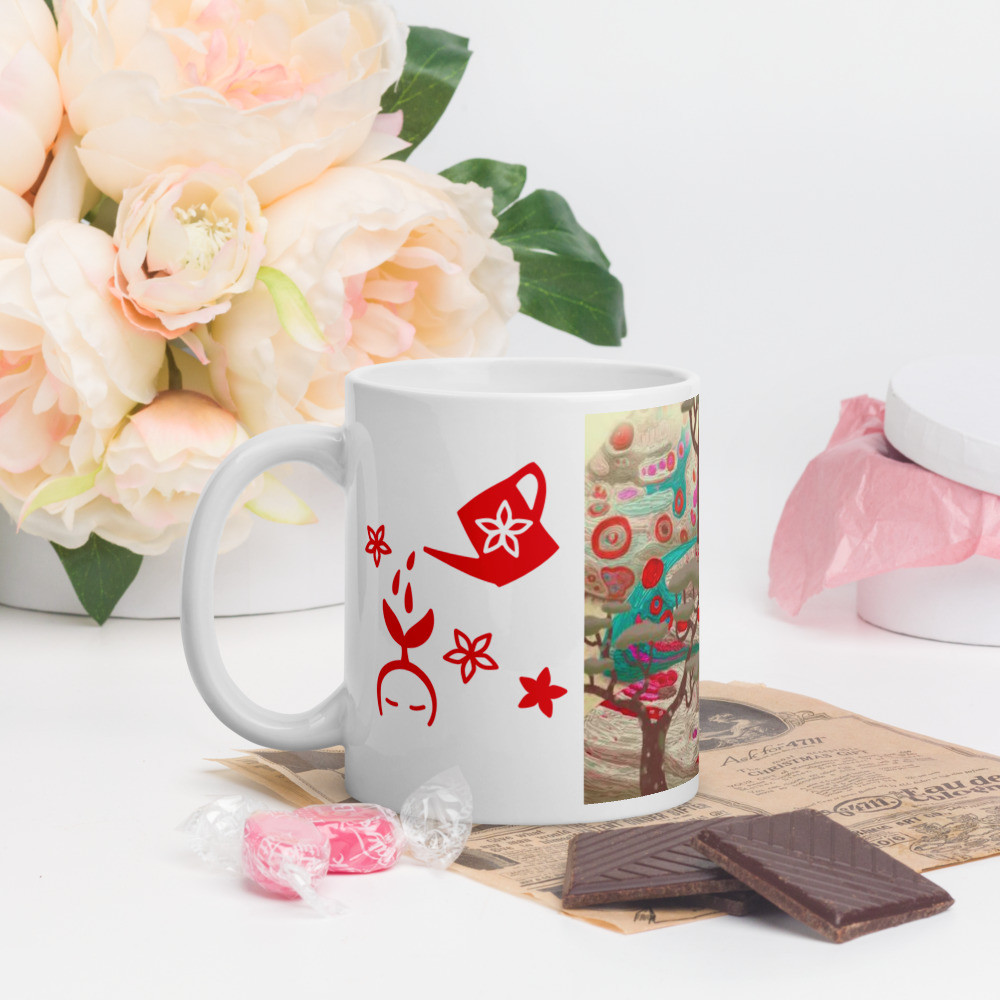 White glossy mug