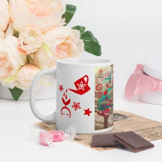 White glossy mug