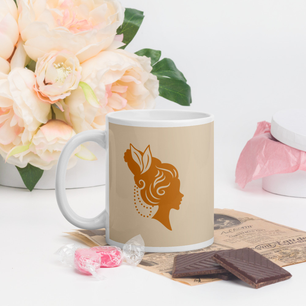 White glossy mug