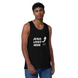 Jesus Lives Here  Men’s premium tank top