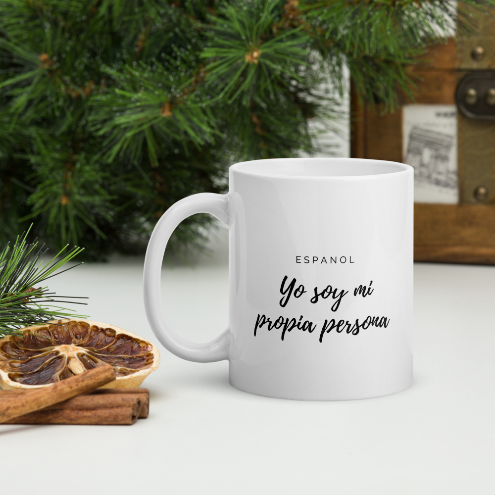 White glossy mug: Expressions Collection - Espanol