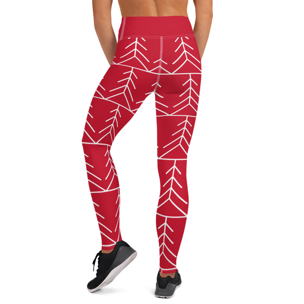 Yoga Leggings: Festive Red